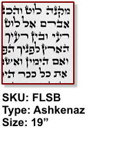 SKU: FLSB  Type: Ashkenaz Size: 19”